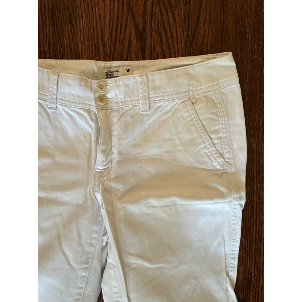 Women's American Eagle Outfitters White Ankle Cropped Pants Size 6 - Picture 2 of 8